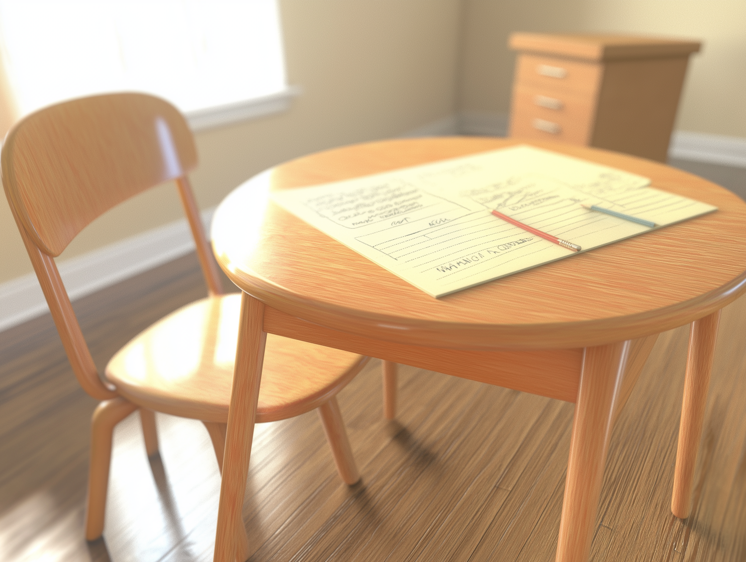 Serene Study Room with Writing Materials