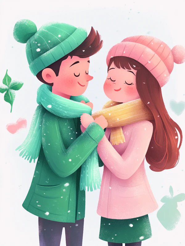 Winter Couple Illustration