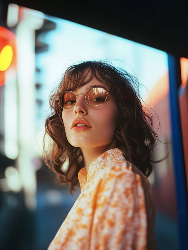 Contemplative Woman in Urban Setting