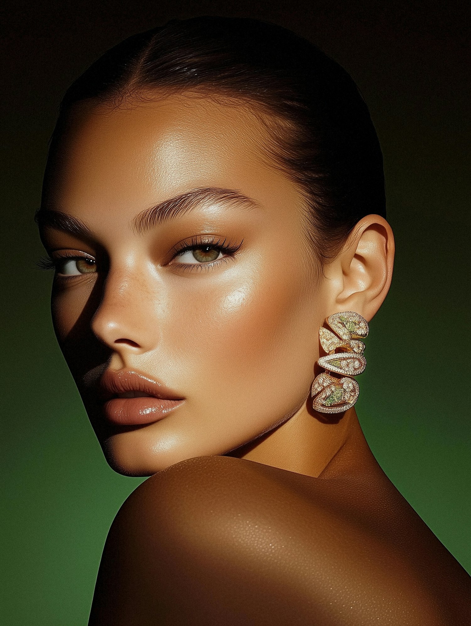 Close-up Portrait with Ornate Earring