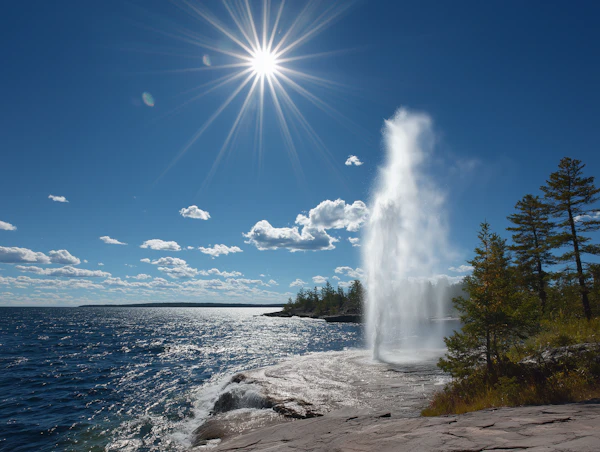 Lakeshore Geyser Scene
