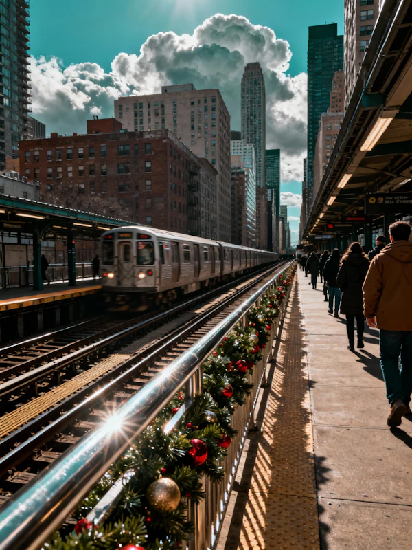 Festive Train Station