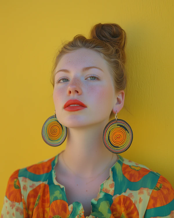 Portrait of a Young Woman with Vibrant Background