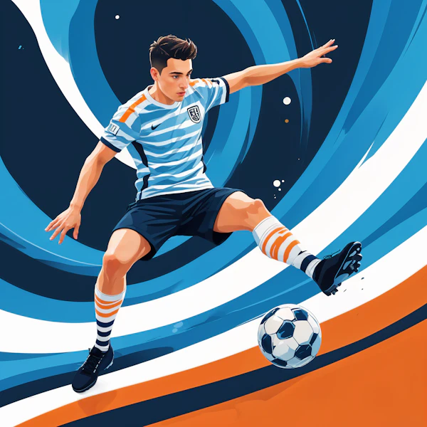 Dynamic Soccer Player Illustration