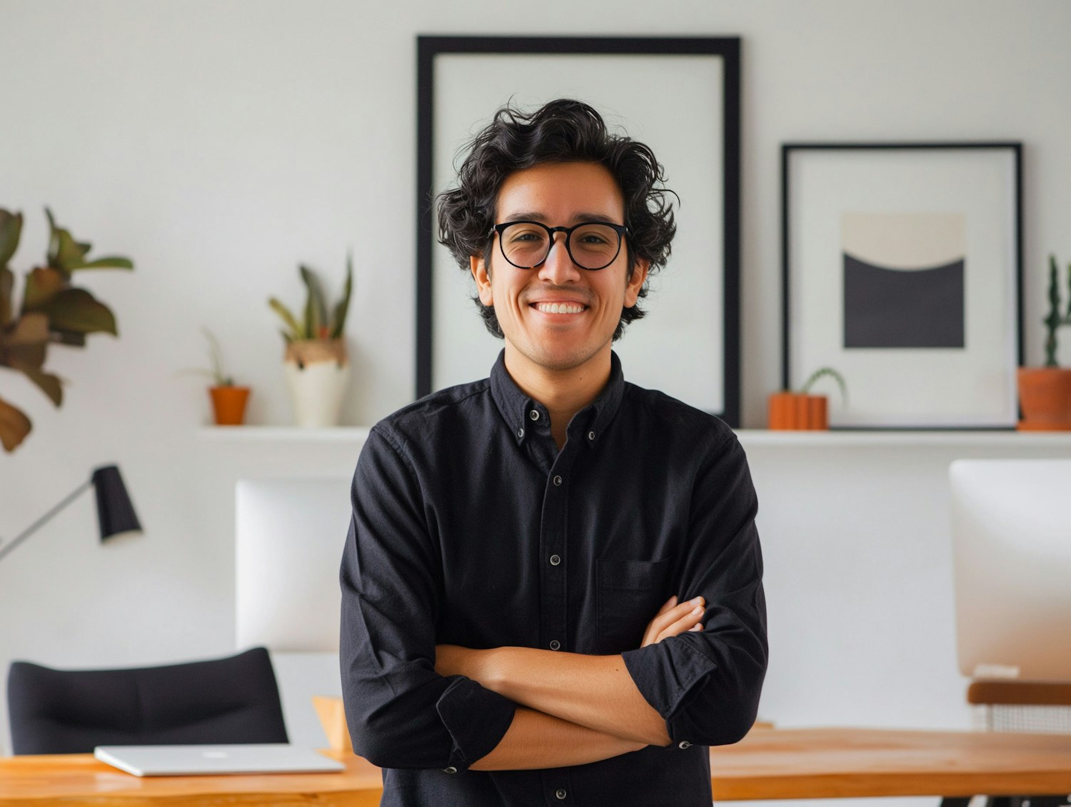 Confident Young Man in Modern Workspace