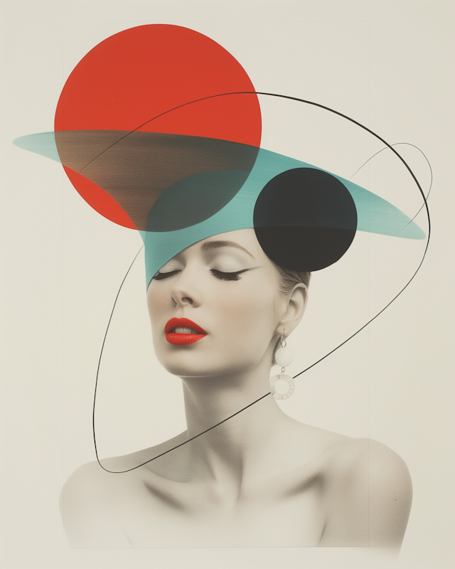 Artistic Portrait of a Woman with Geometric Shapes