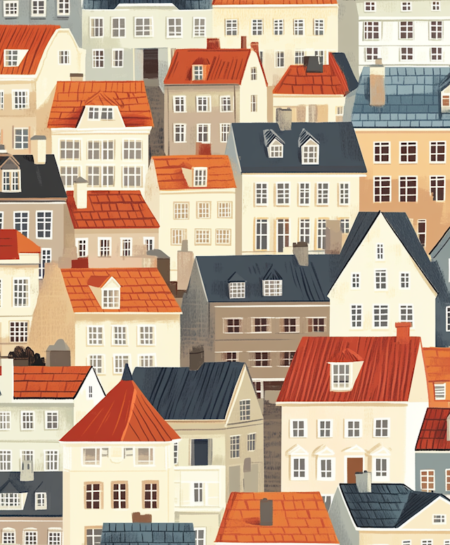 Charming European-style Architecture Tapestry