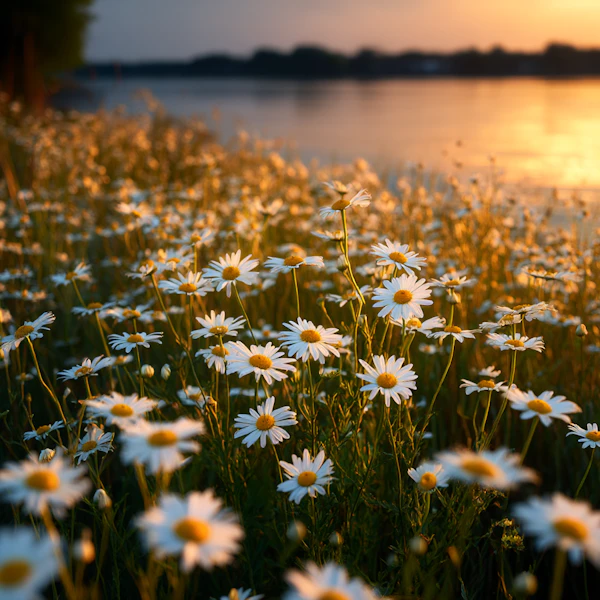 Sunset Daisy Field
