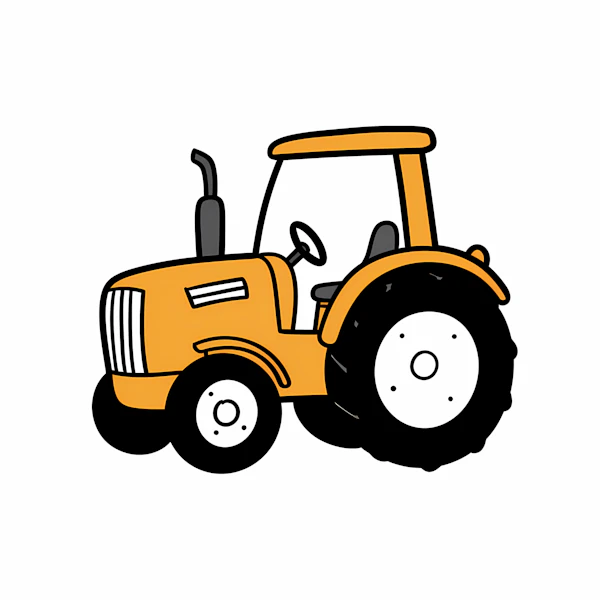 Yellow Tractor Art