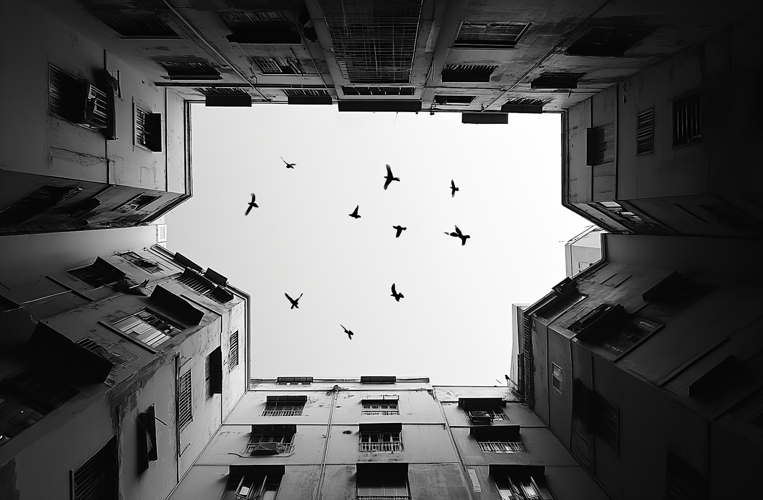 Geometry of Flight in an Urban Skyward Perspective