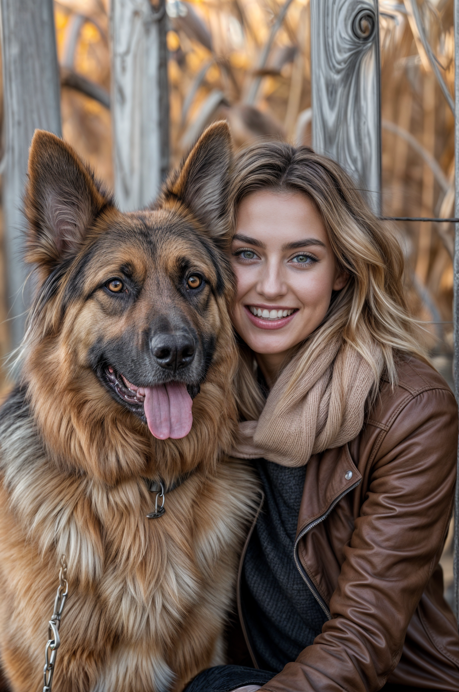 A Joyful Moment with a German Shepherd