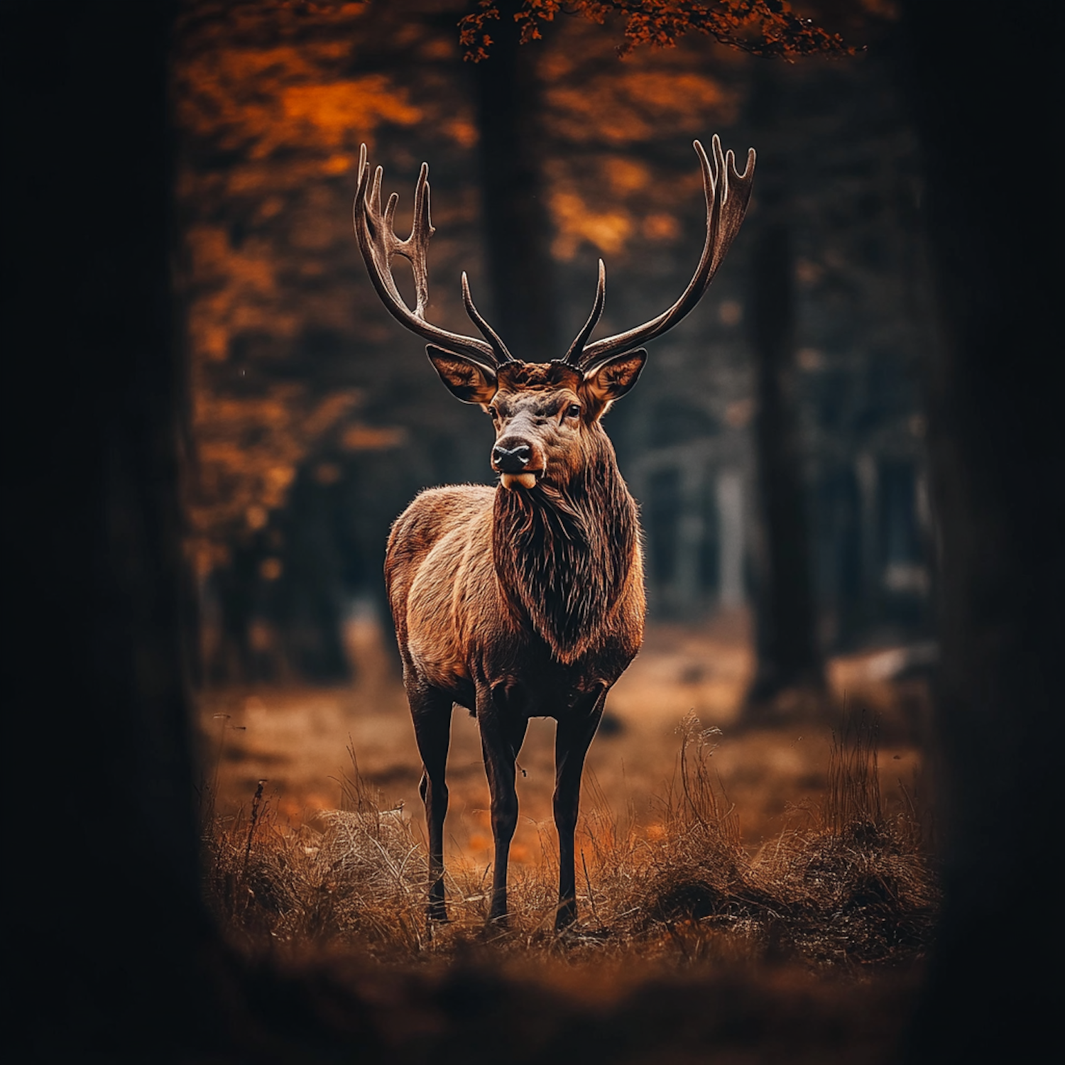 Majestic Deer in Autumn Forest