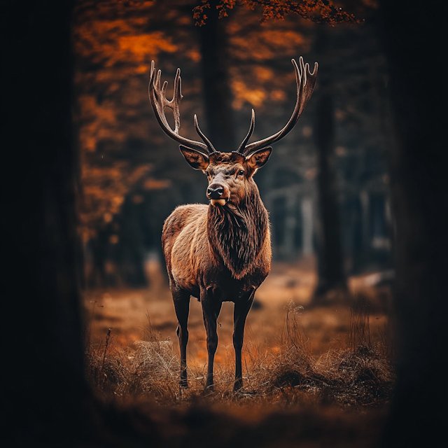 Majestic Deer in Autumn Forest