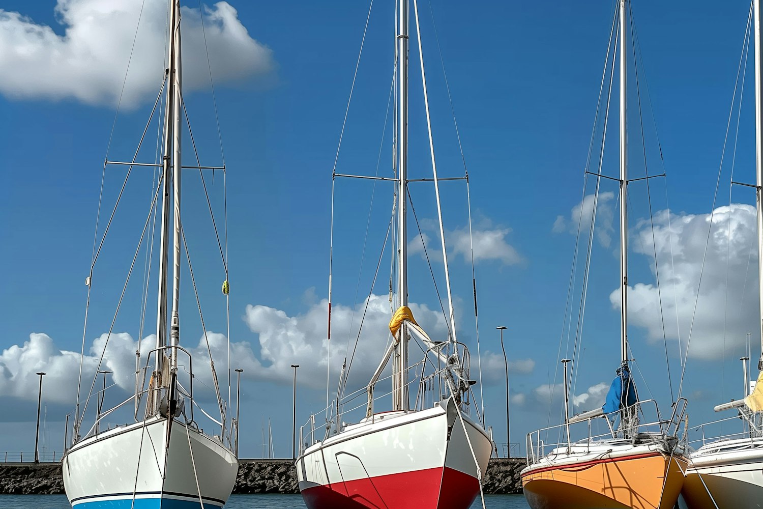 Serene Marina with Sailboats