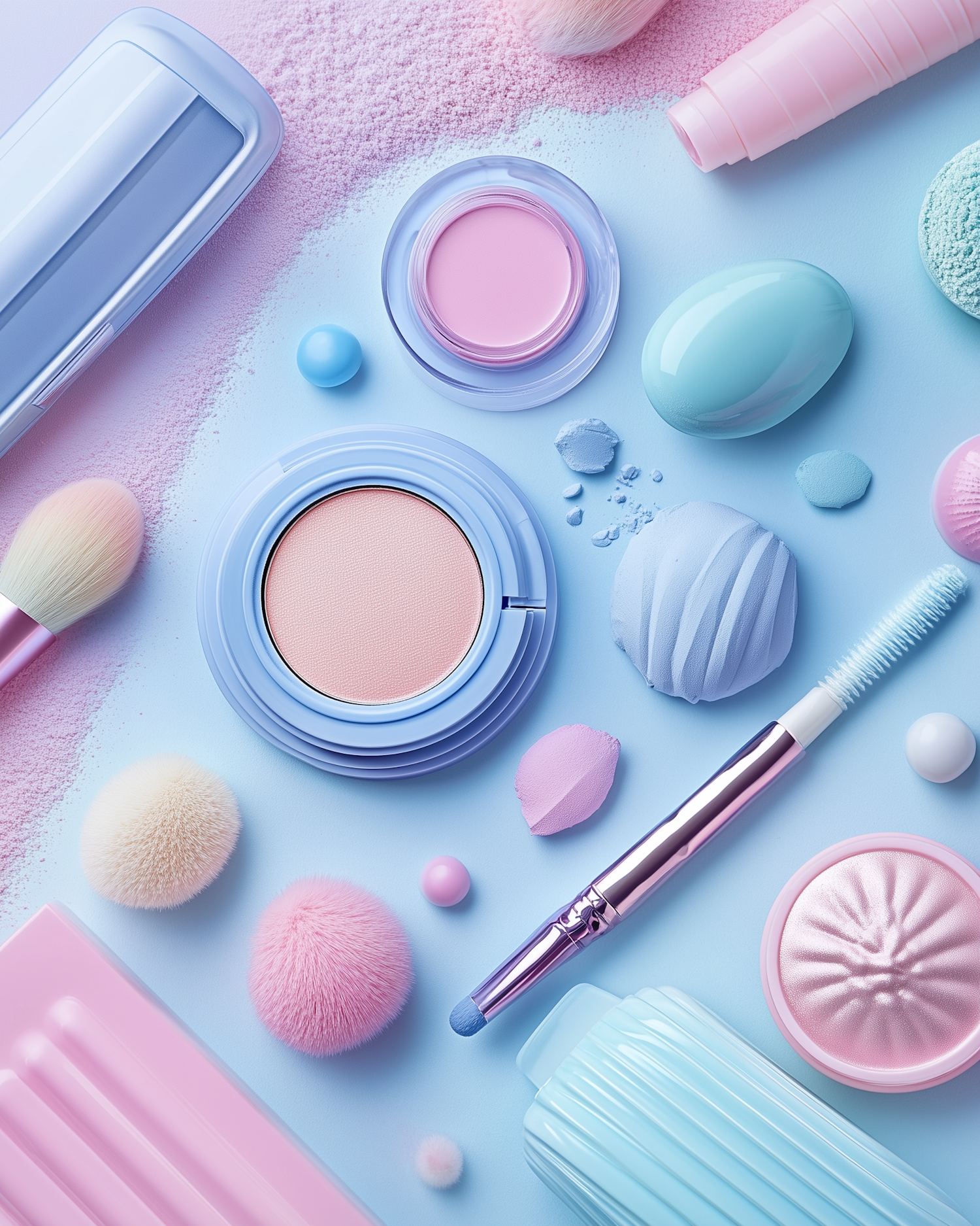 Pastel Cosmetic Arrangement