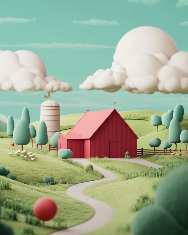 Whimsical Countryside Scene