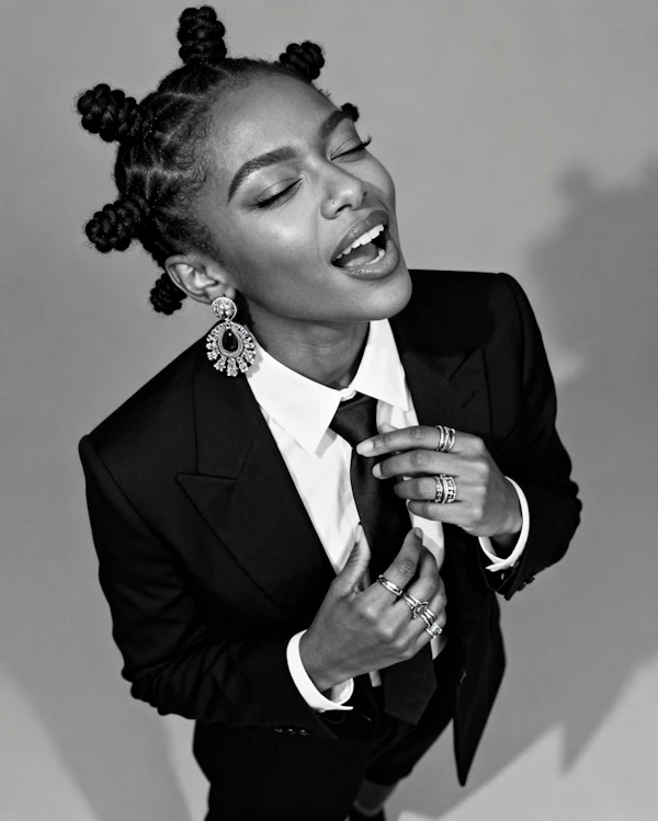 Joyful Portrait in B&W