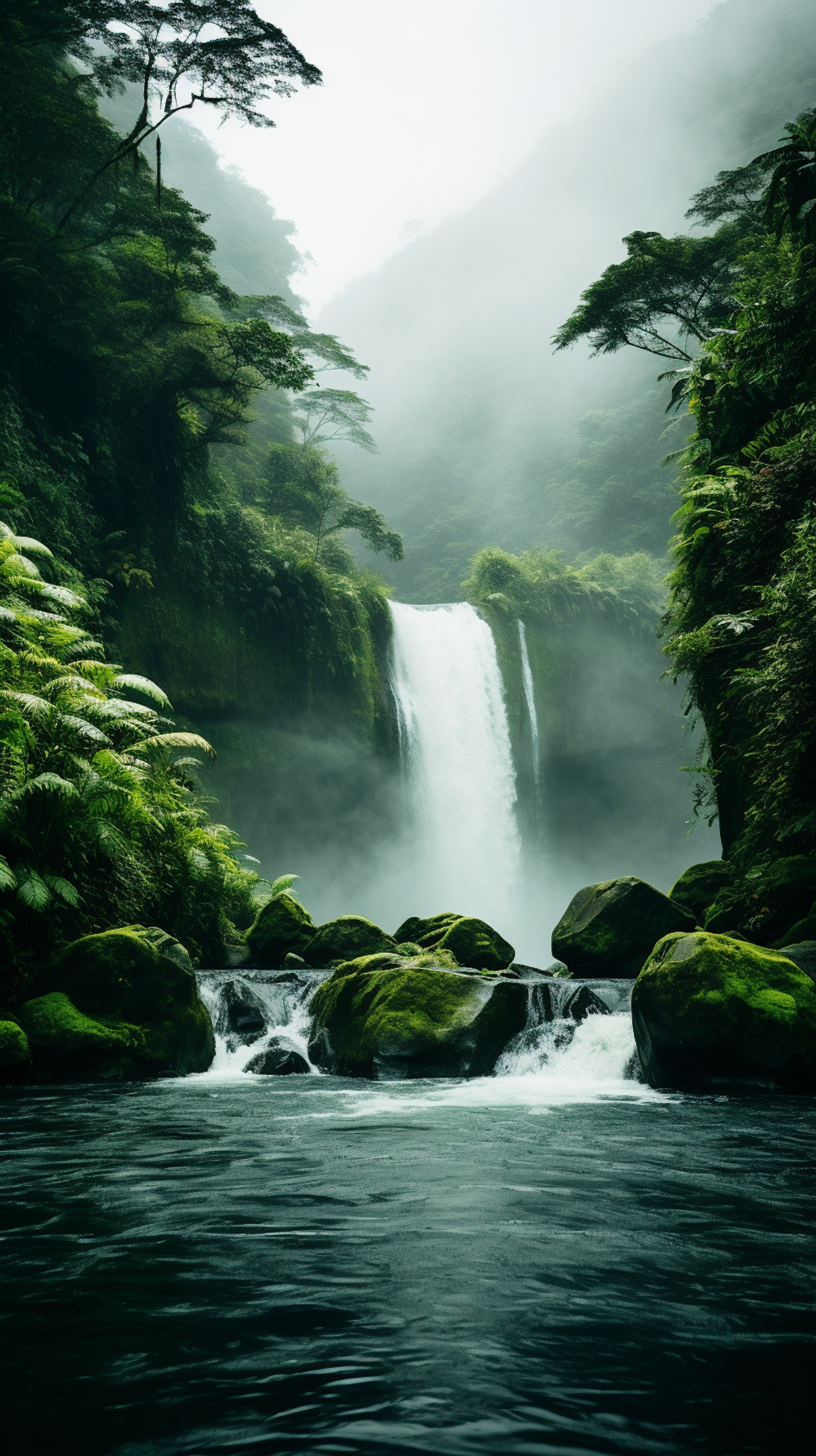 Serene Cascade in Mystic Woods