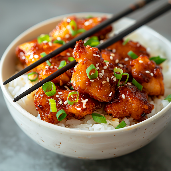 Caramelized Chicken Dish Close-Up