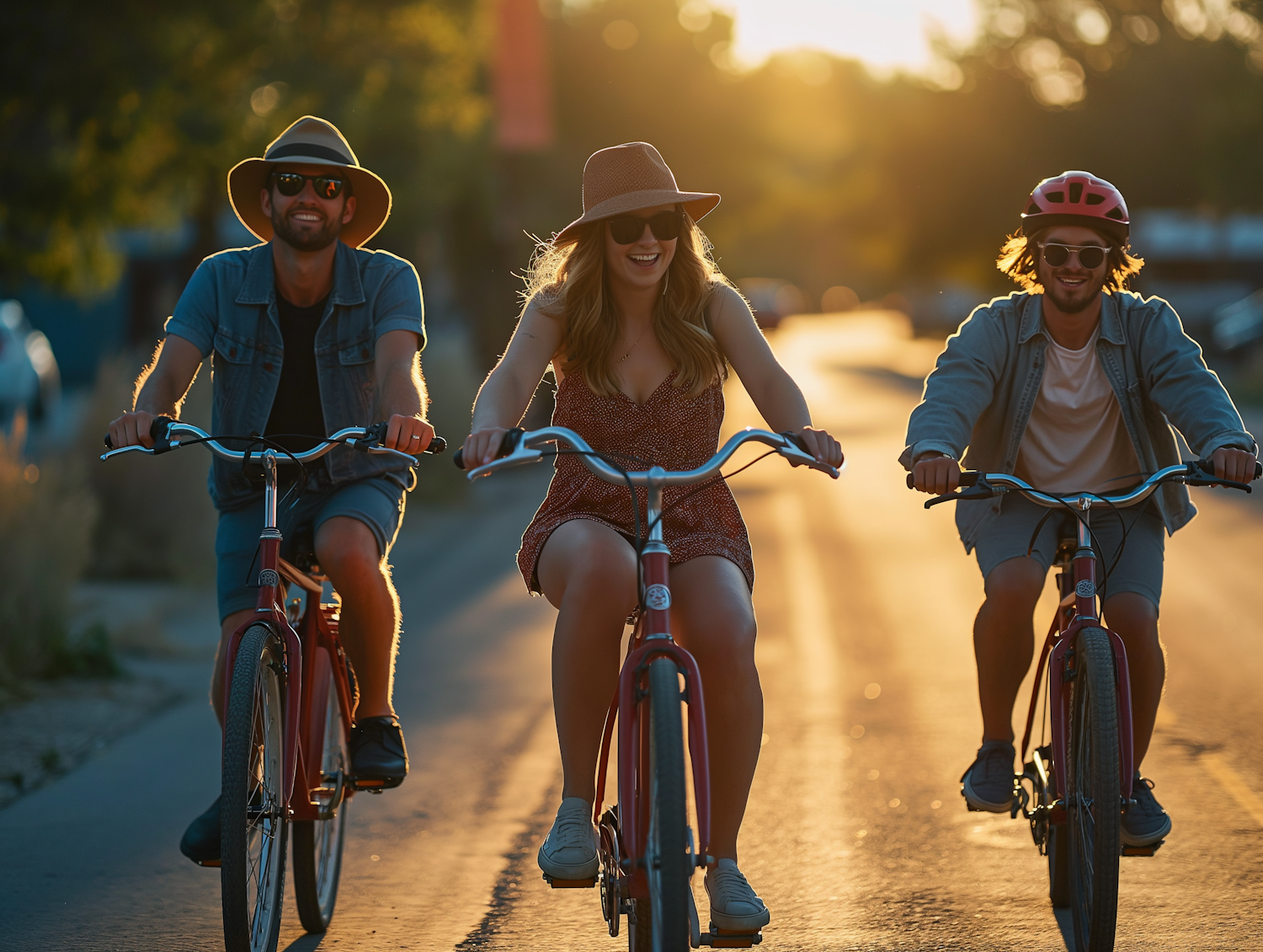 Golden Hour Leisure Cycling Trio