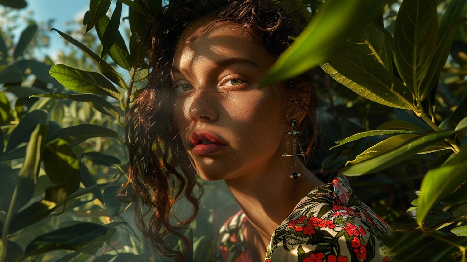 Serene Woman Amidst Foliage