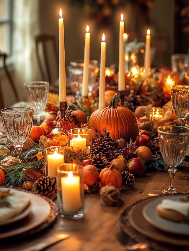 Autumn-Themed Table Setting