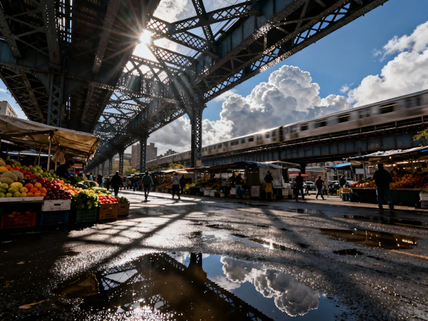 Urban Market Scene