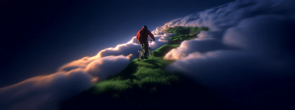 Cyclist Above Clouds