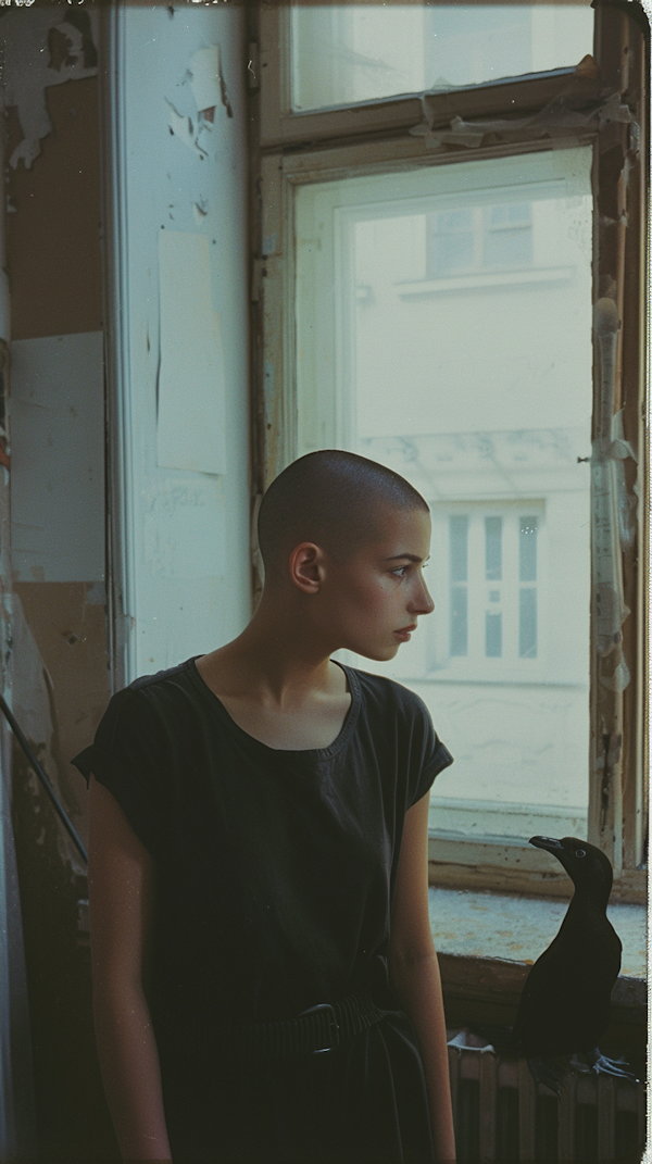 Contemplative Young Woman by Window