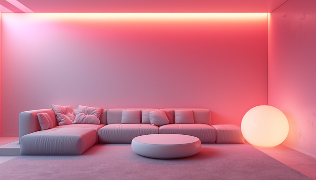 Modern Interior with Soft Pink Hue