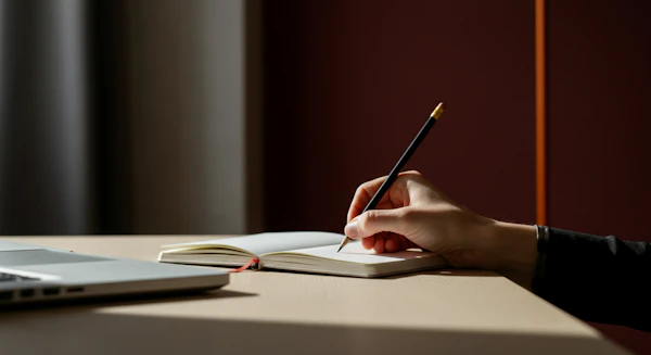 Hand Writing in Notebook
