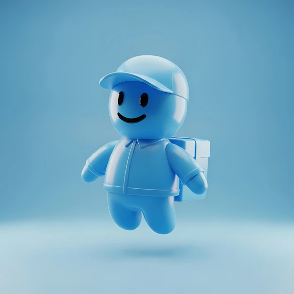 Blue Delivery Character