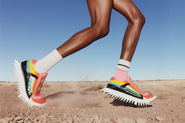 Runner on Rocky Terrain
