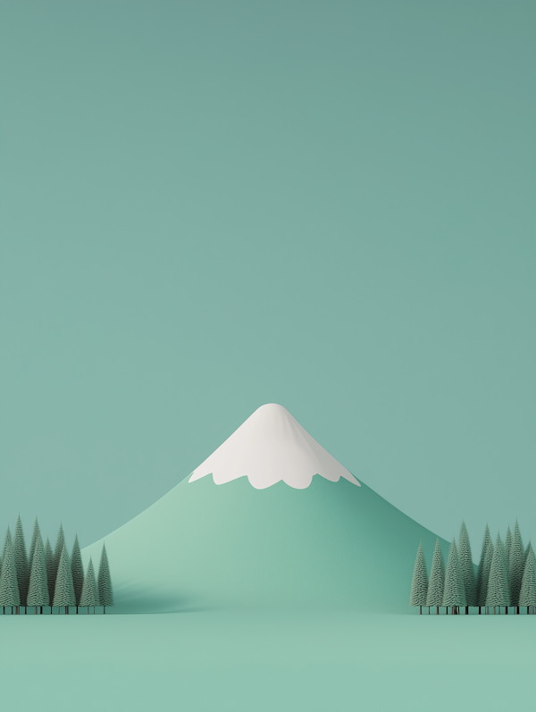 Minimalist Mountain Landscape Art