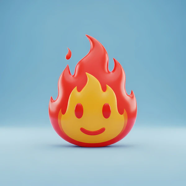 Smiling Flame Emoji