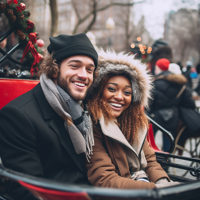 Joyful Winter Carriage Ride