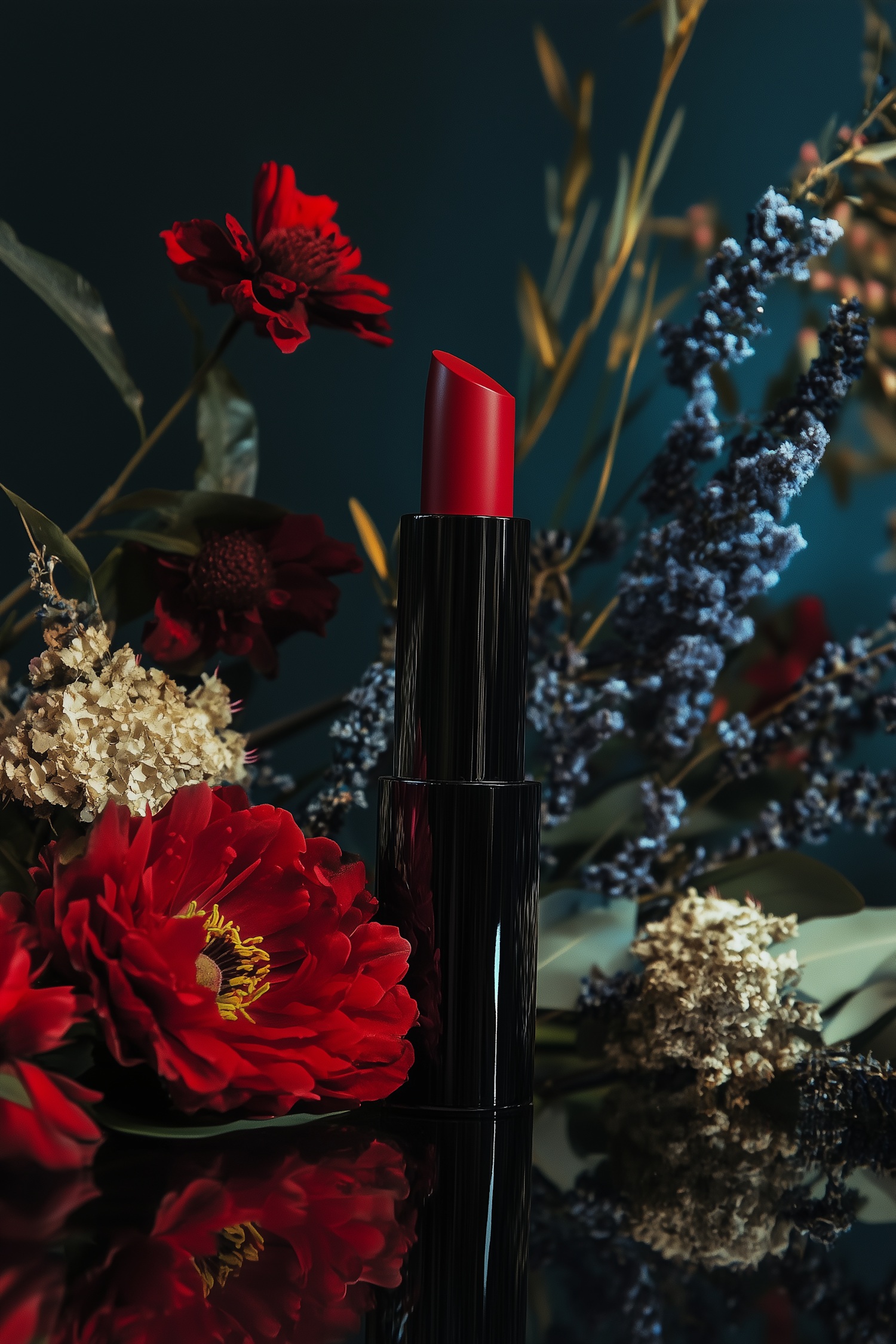 Red Lipstick & Flowers
