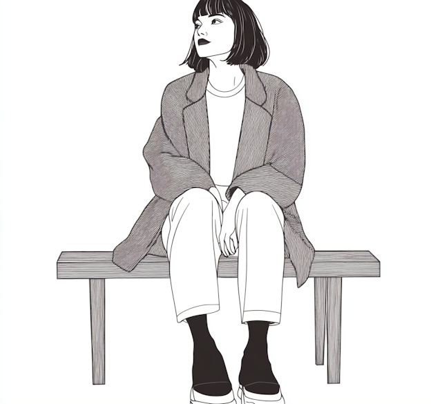 Contemplative Woman Illustration