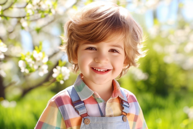 Joyful Child in Spring