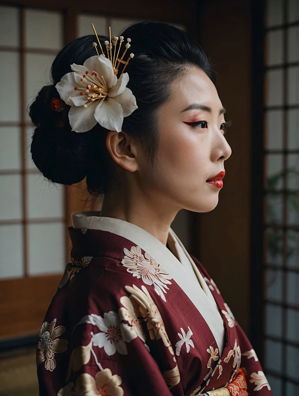 Woman in Traditional Kimono