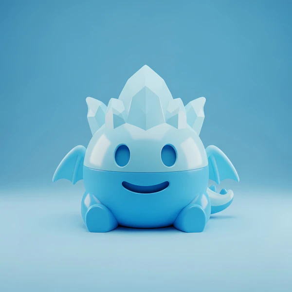 Cute Blue Dragon Render
