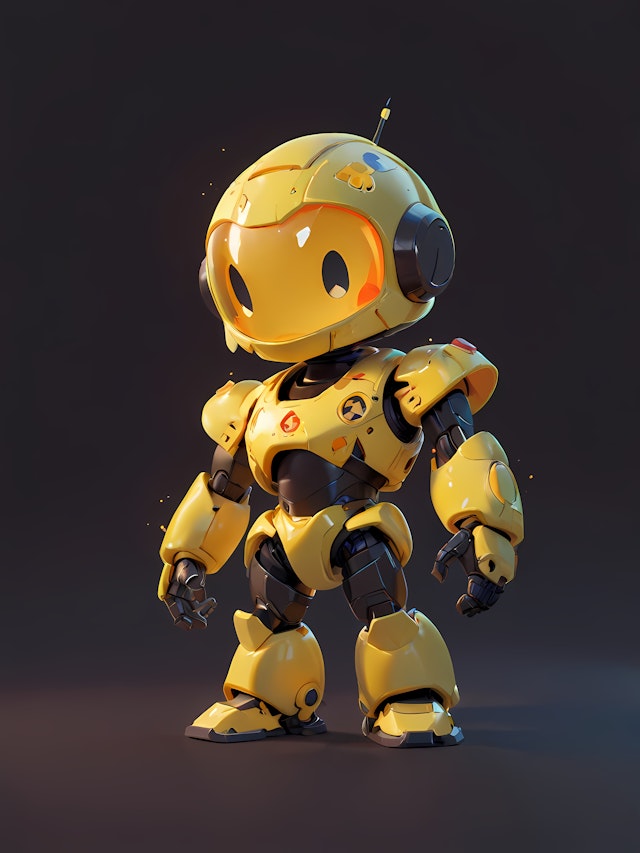 Futuristic Yellow Robot