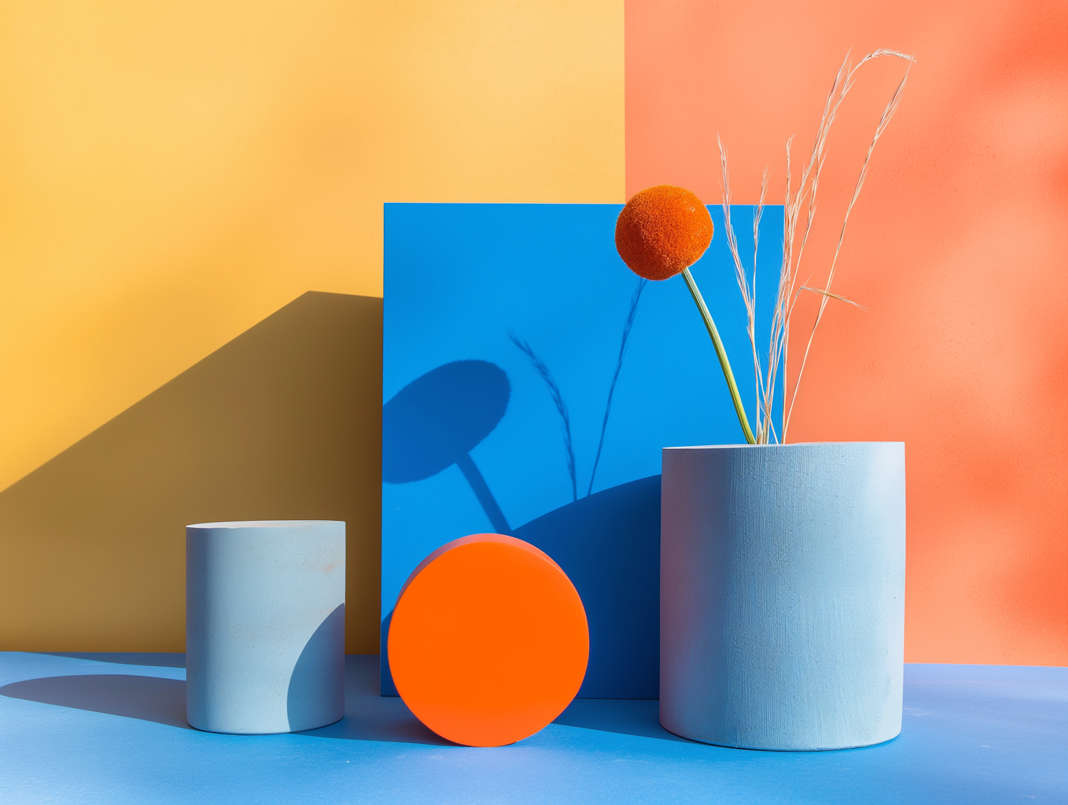 Geometric Still Life with Color Contrast