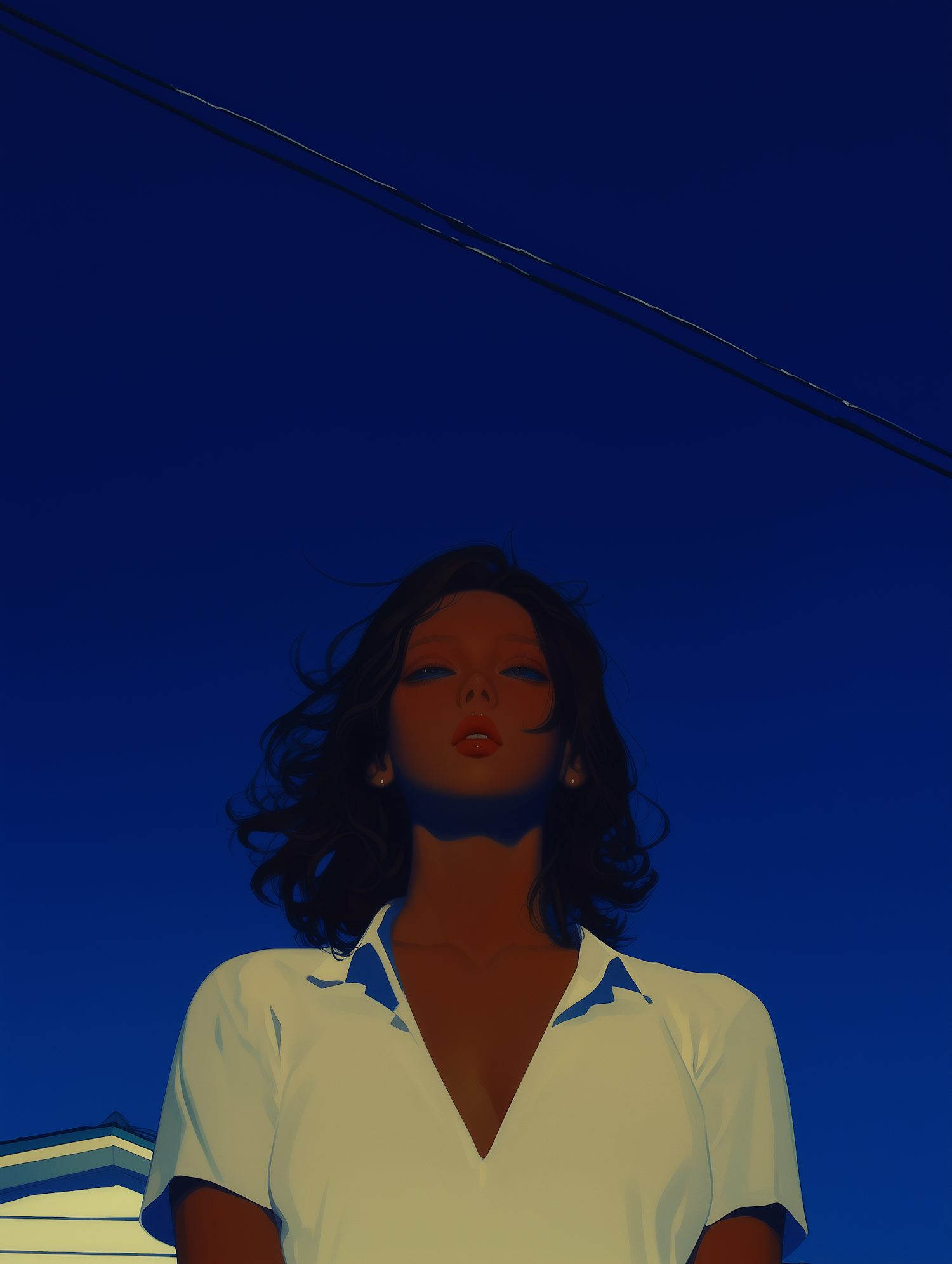 Woman Against Blue Sky