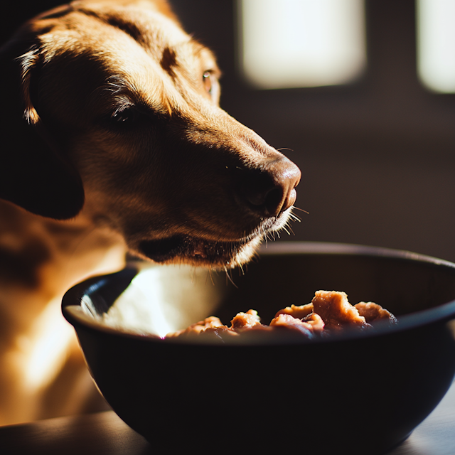 Dog Gazing at Food