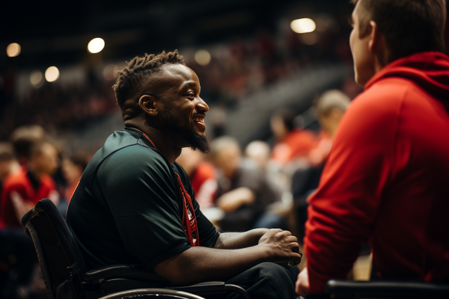 Joyful Companionship at a Sports Event