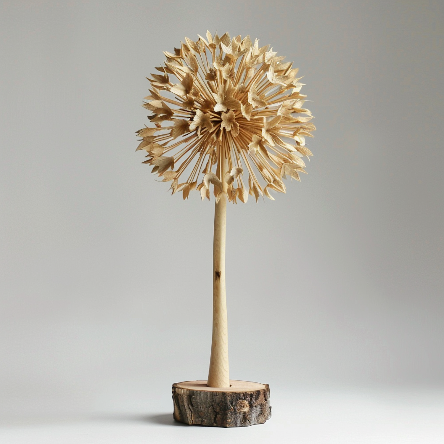 Wooden Dandelion Sculpture