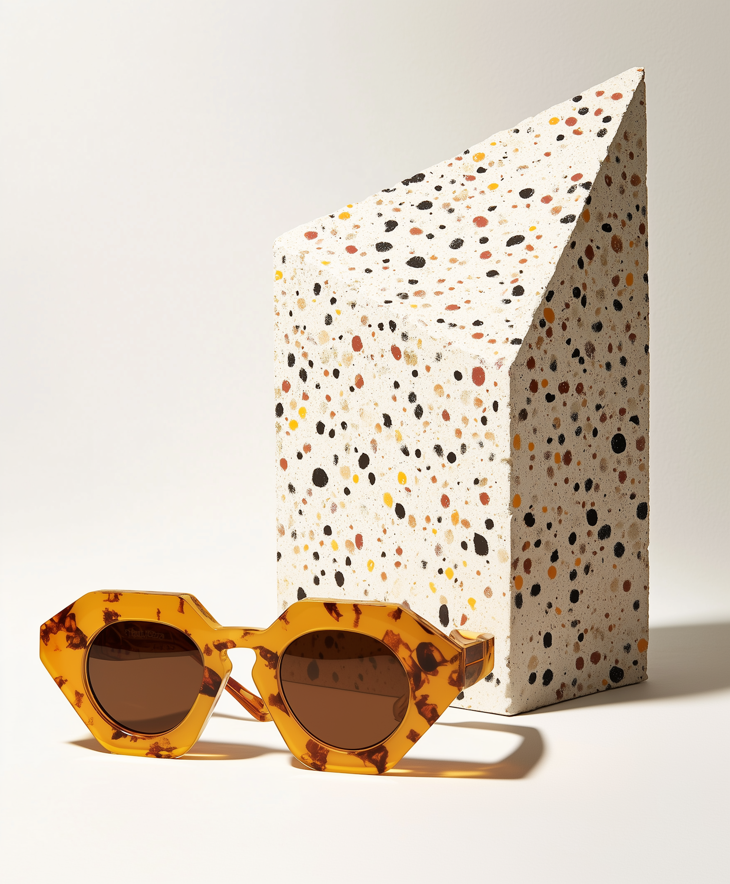 Geometric Sunglasses with Terrazzo Block