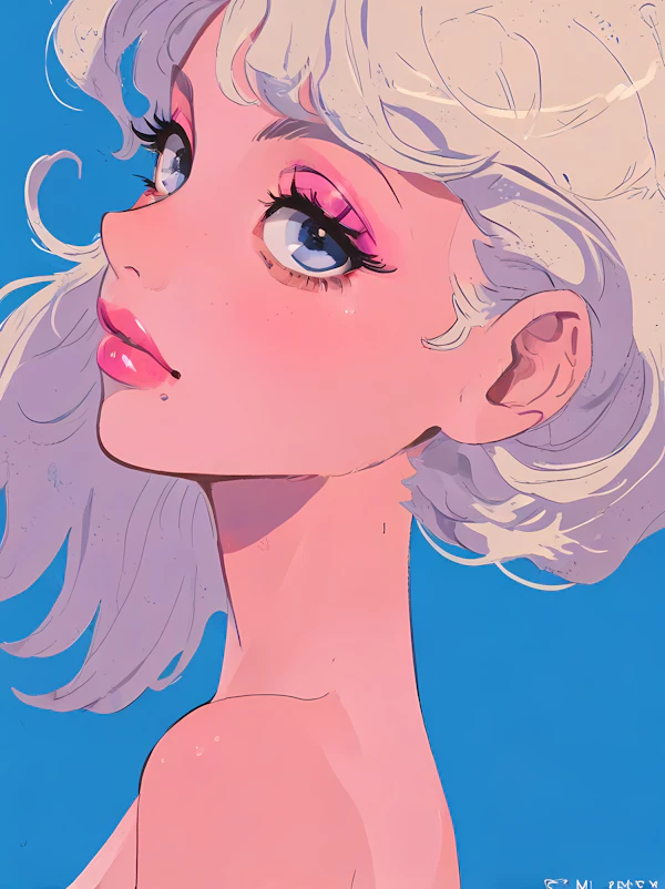 Contemplative Young Woman Illustration