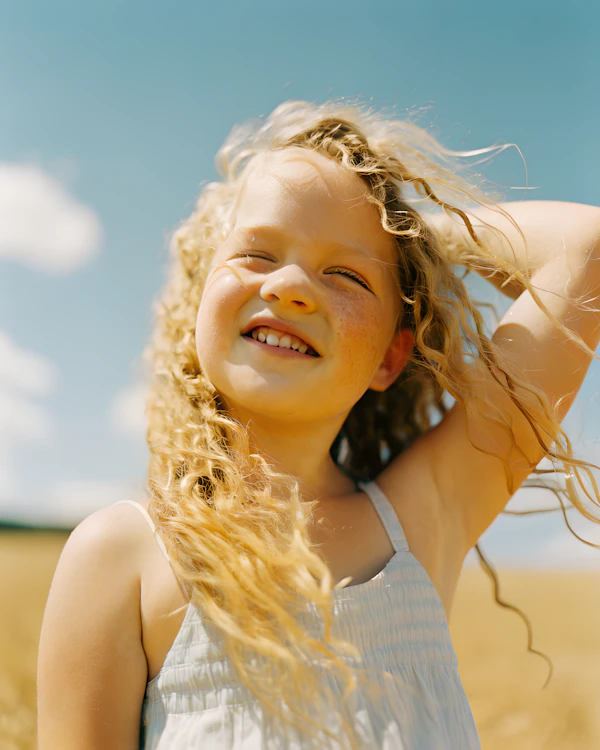 Smiling Girl in Field